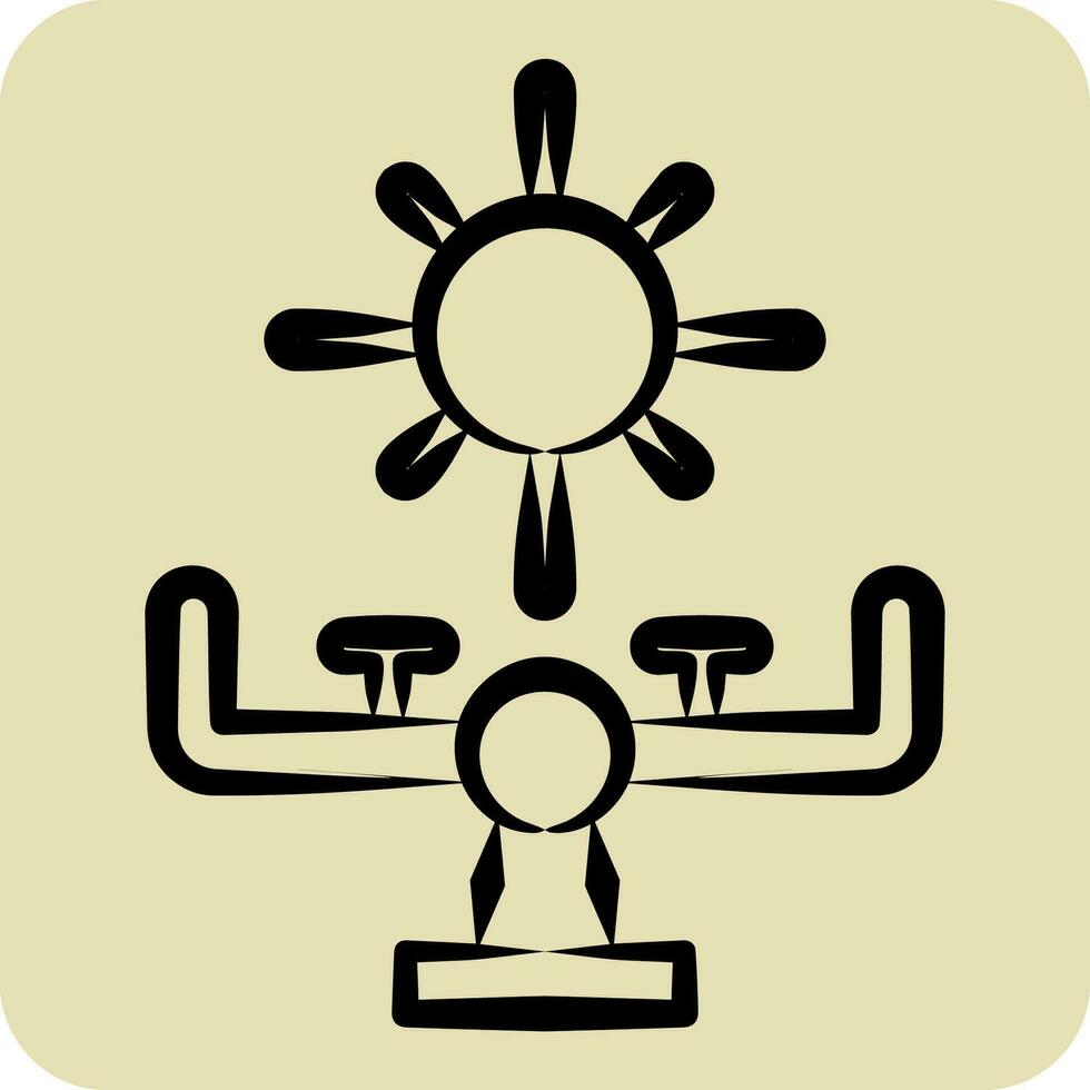 Icon Seesaw. related to Amusement Park symbol. hand drawn style. simple design editable. simple illustration vector