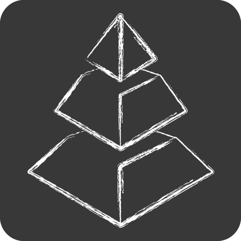 Icon Pyramid Chart. related to 3D Visualization symbol. chalk Style. simple design editable. simple illustration vector