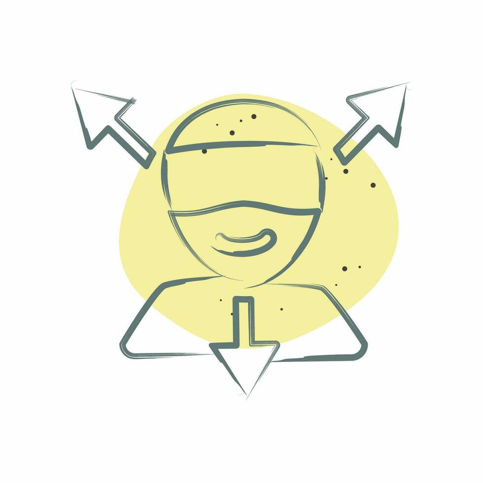 Icon Virtual Reality. related to 3D Visualization symbol. Color Spot Style. simple design editable. simple illustration vector