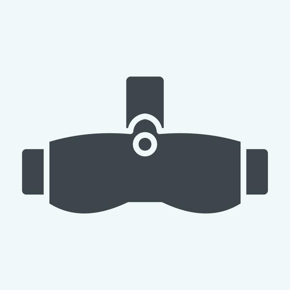 Icon VR Glasses. related to 3D Visualization symbol. glyph style. simple design editable. simple illustration vector