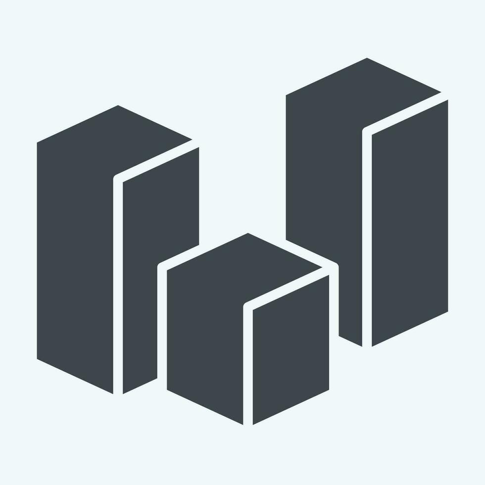 Icon 3D Visualication. related to 3D Visualization symbol. glyph style. simple design editable. simple illustration vector