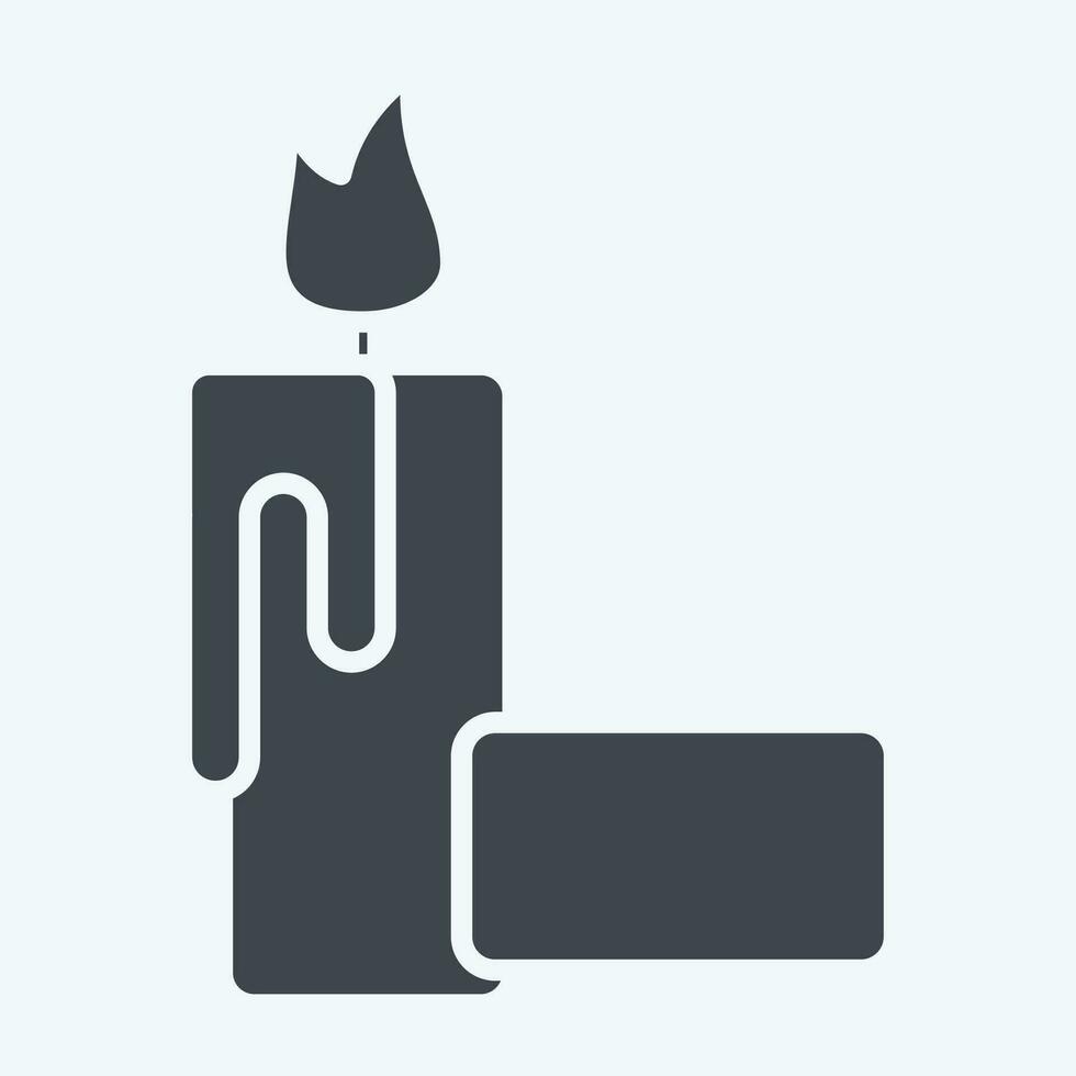 Icon Candle. related to Apiary symbol. glyph style. simple design editable. simple illustration vector