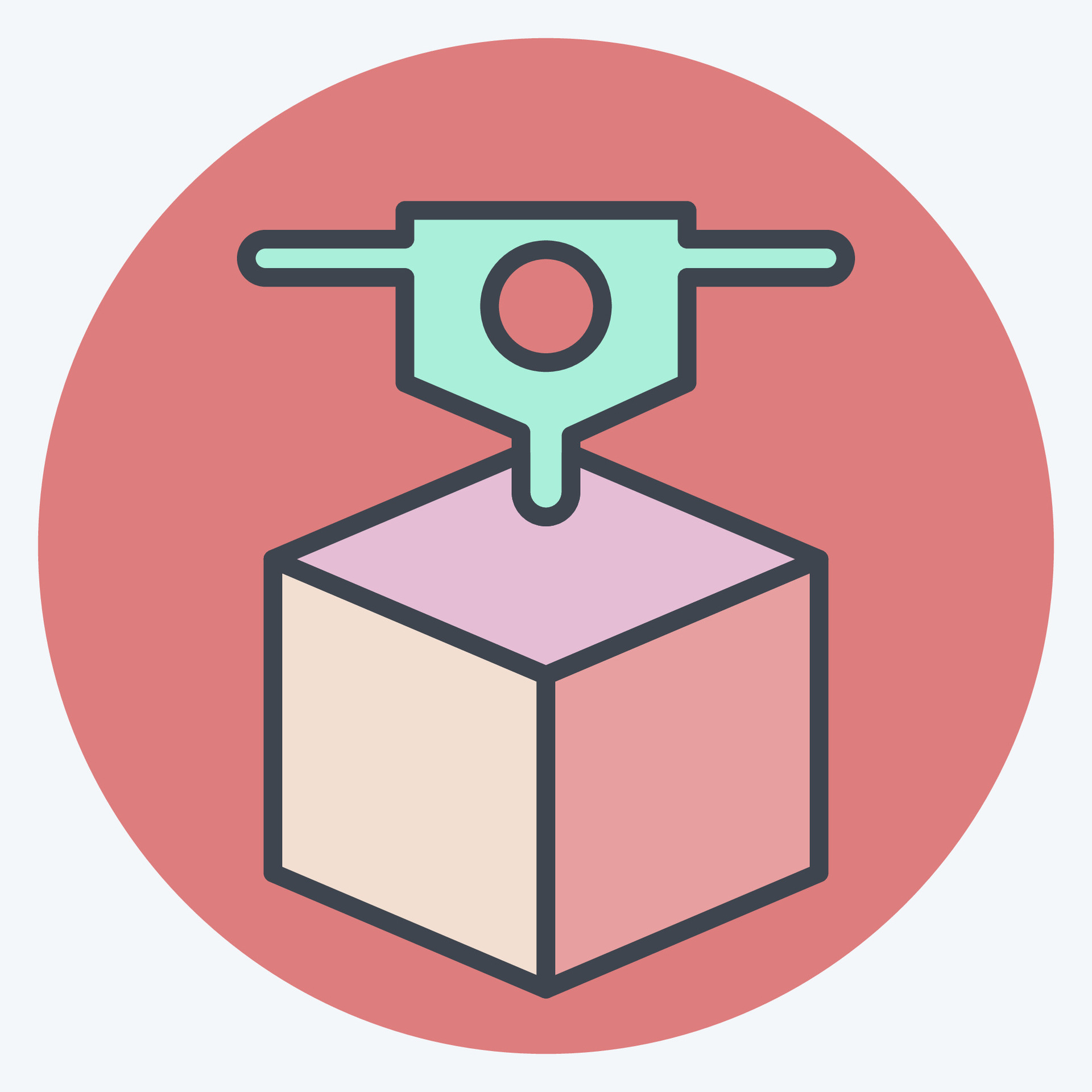 Icon 3D Printing Related To 3D Visualization Symbol Hand Drawn Style 