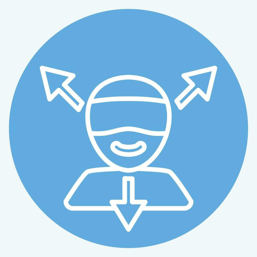 Icon Virtual Reality. related to 3D Visualization symbol. blue eyes style. simple design editable. simple illustration vector