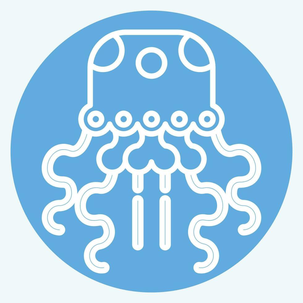 Icon Jellyfish. related to Alaska symbol. blue eyes style. simple design editable. simple illustration vector