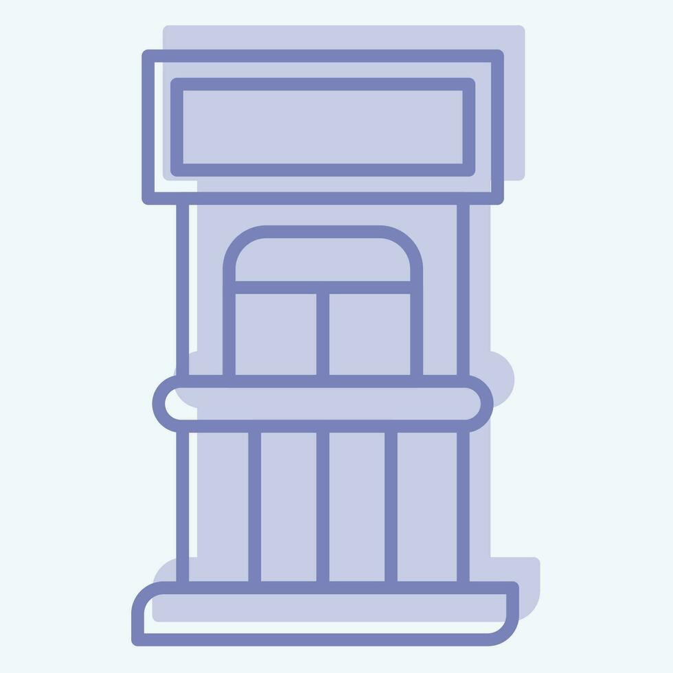 Icon Ticket Office. related to Amusement Park symbol. two tone style. simple design editable. simple illustration vector