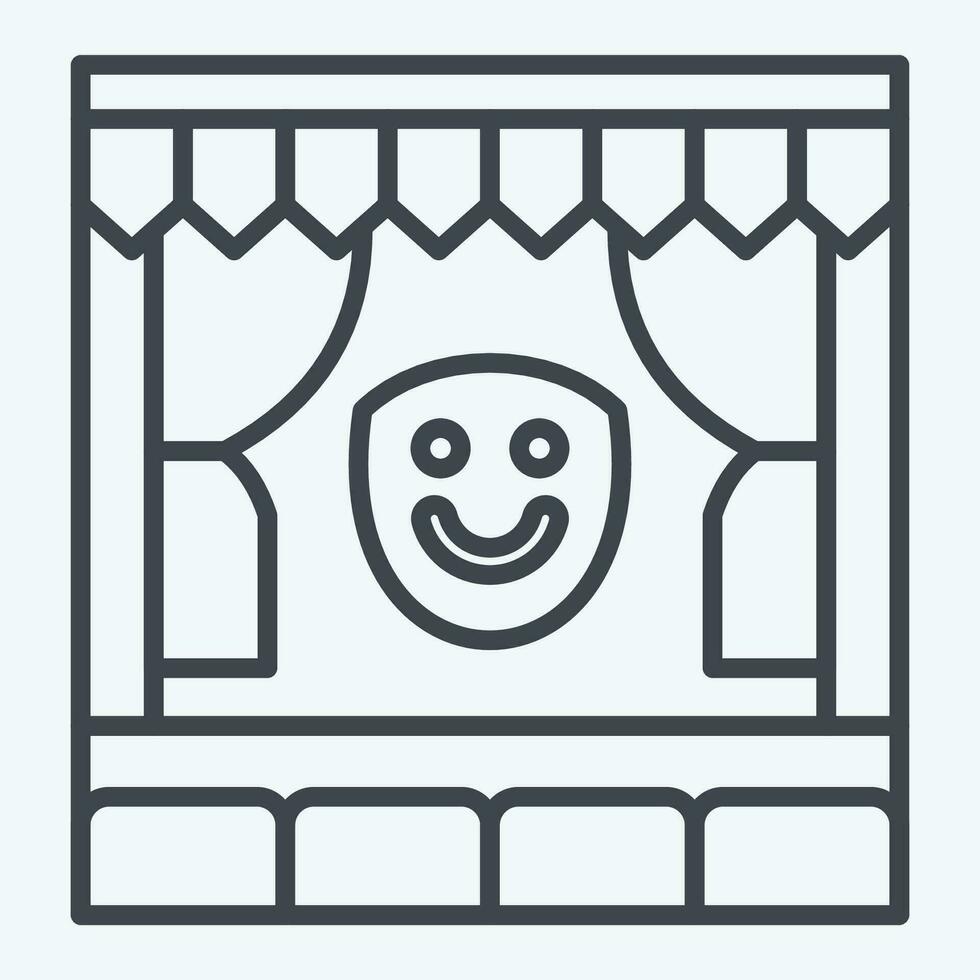 Icon Stage. related to Amusement Park symbol. line style. simple design editable. simple illustration vector