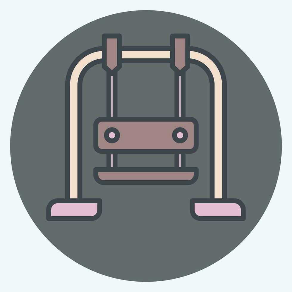 Icon Swing. related to Amusement Park symbol. color mate style. simple design editable. simple illustration vector