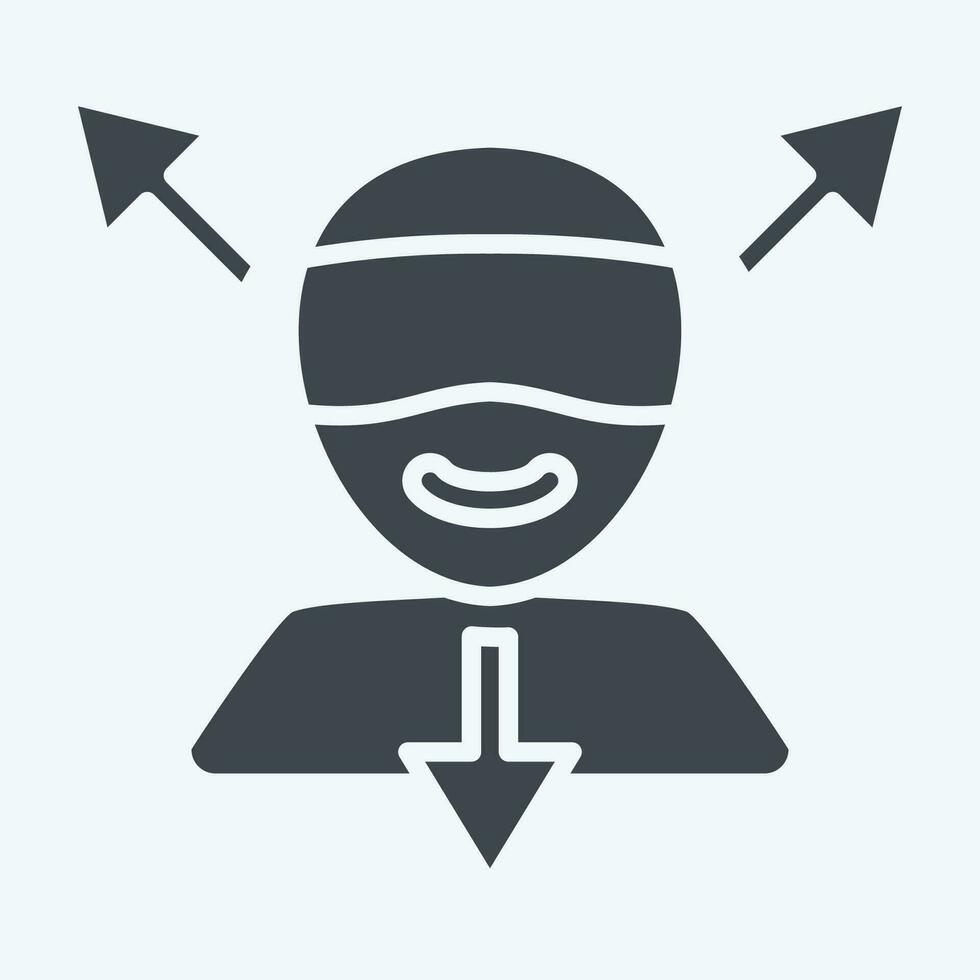 Icon Virtual Reality. related to 3D Visualization symbol. glyph style. simple design editable. simple illustration vector