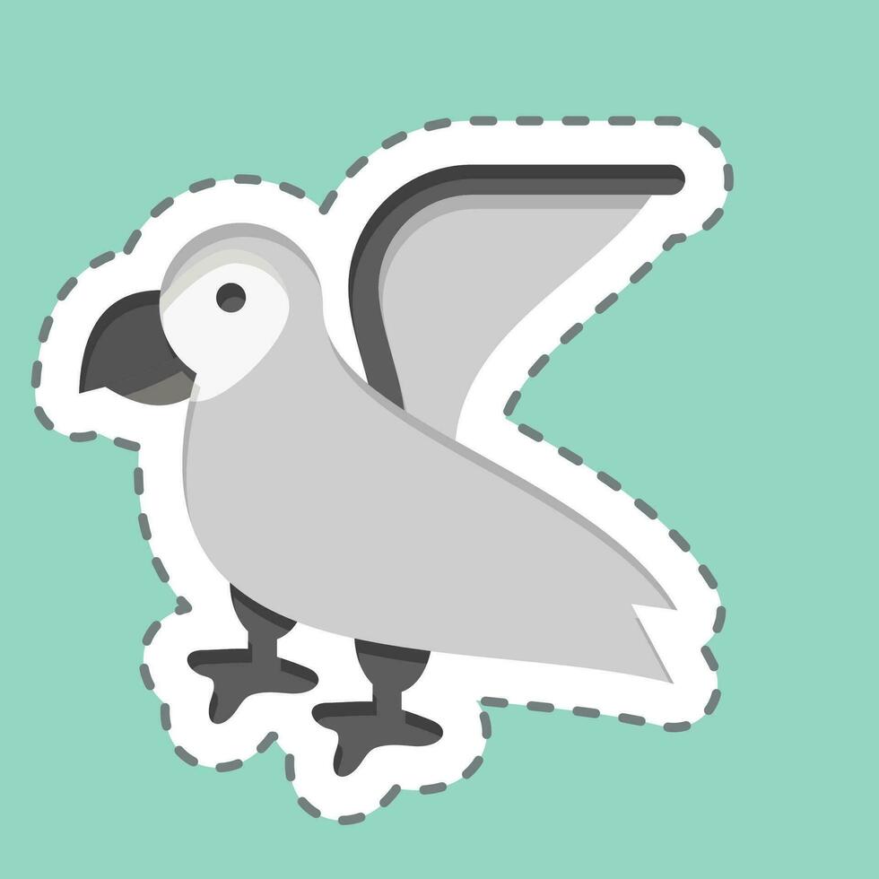 Sticker line cut Puffin. related to Alaska symbol. simple design editable. simple illustration vector