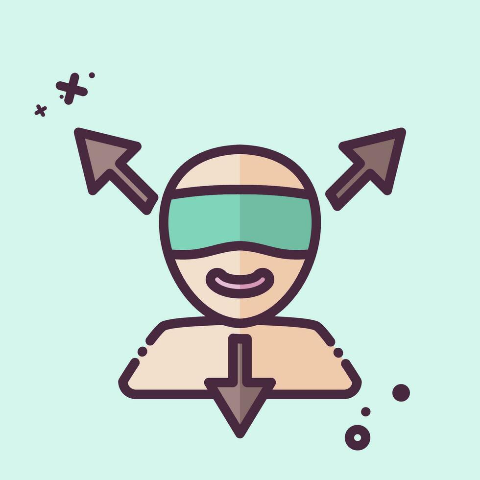 Icon Virtual Reality. related to 3D Visualization symbol. MBE style. simple design editable. simple illustration vector