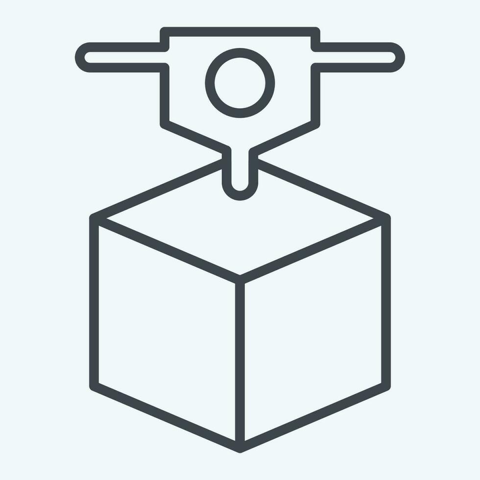 Icon 3D Printing. related to 3D Visualization symbol. line style. simple design editable. simple illustration vector