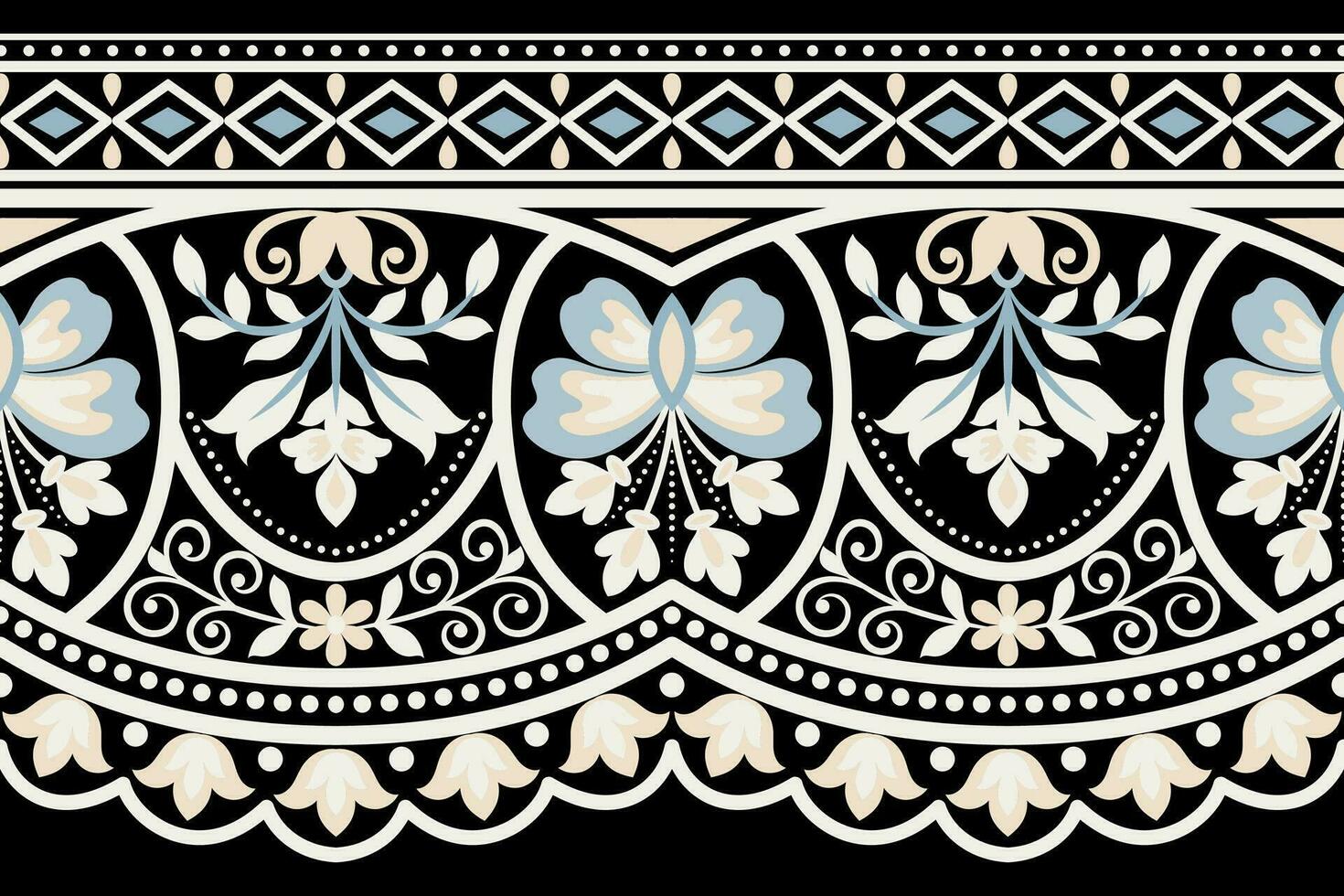 Botanical Seamless. Background Seamless Pattern Geometric Ethnic pattern design  for background, carpet, wallpaper, clothing, wrapping, Batik, fabric, printing textile illustration. vector