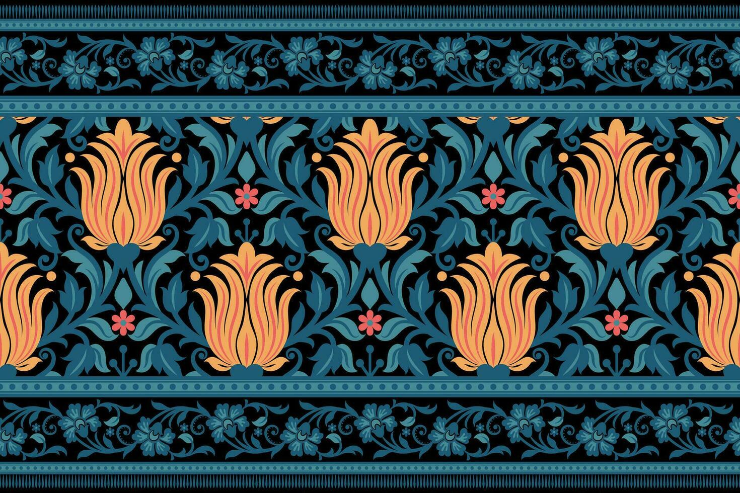 Botanical Seamless. Background Seamless Pattern Geometric Ethnic pattern design  for background, carpet, wallpaper, clothing, wrapping, Batik, fabric, printing textile illustration. vector