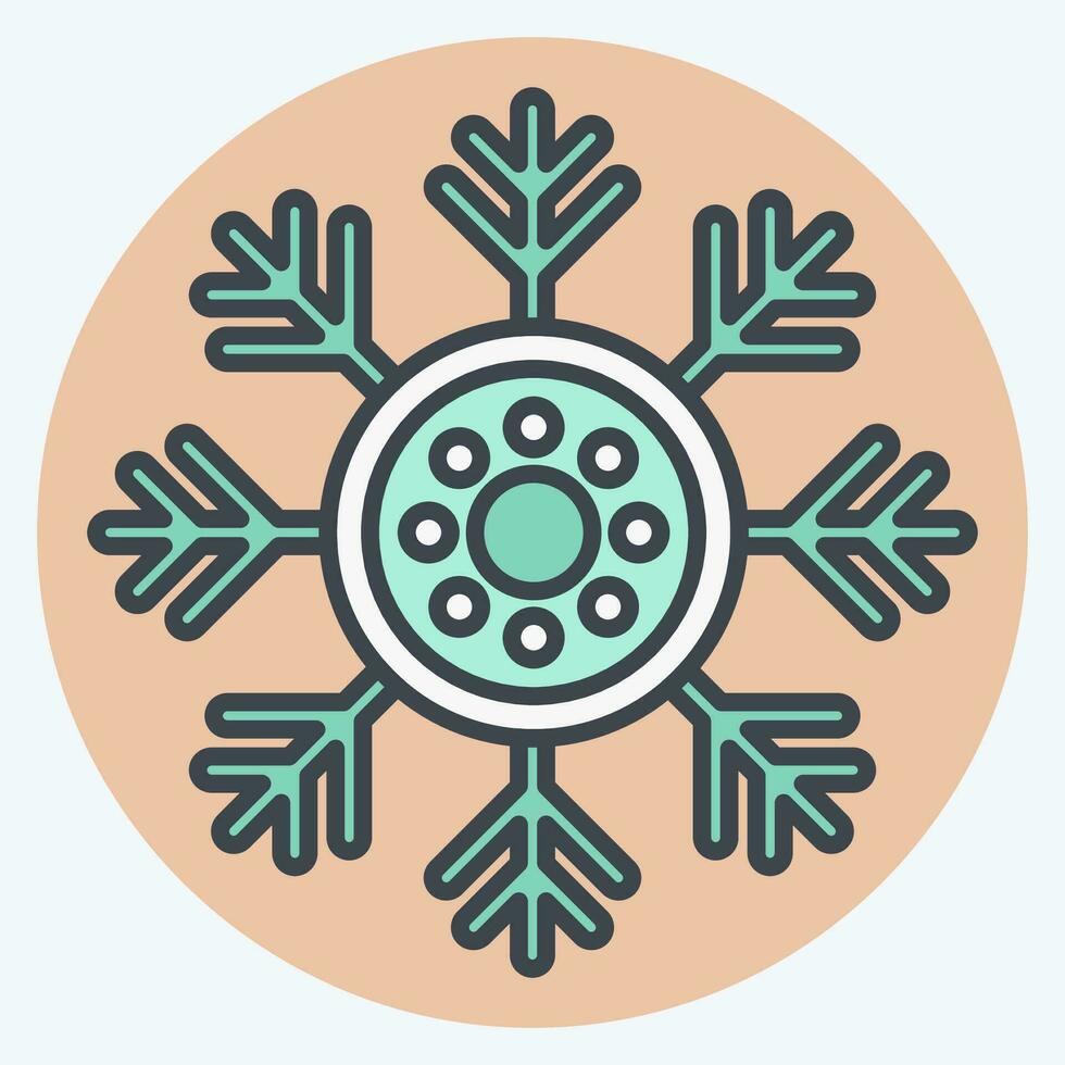 Icon Snowlakes. related to Alaska symbol. color mate style. simple design editable. simple illustration vector