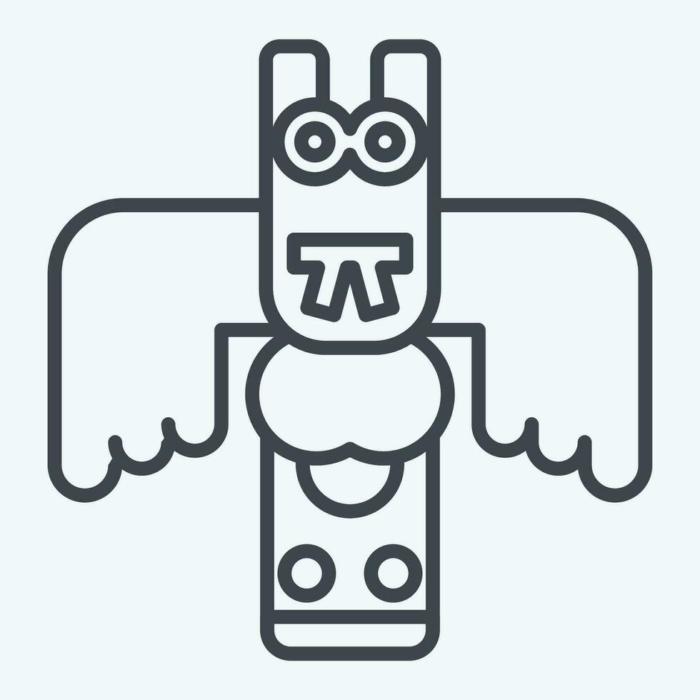 Icon Totem. related to Alaska symbol. line style. simple design editable. simple illustration vector