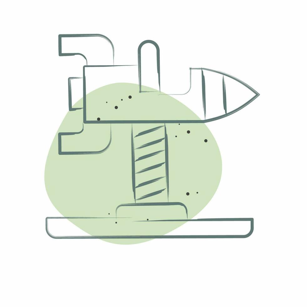 Icon Spring Swing Rocket. related to Amusement Park symbol. Color Spot Style. simple design editable. simple illustration vector