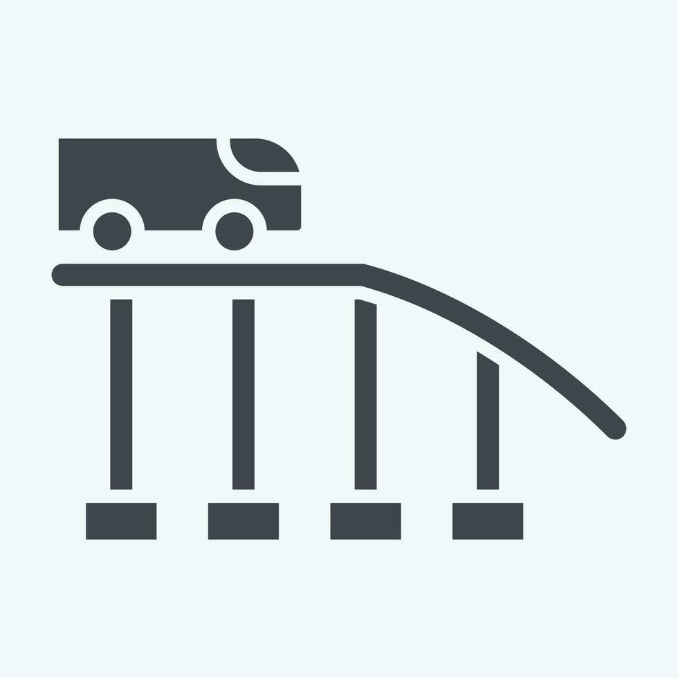 Icon Roller Coaster. related to Amusement Park symbol. glyph style. simple design editable. simple illustration vector