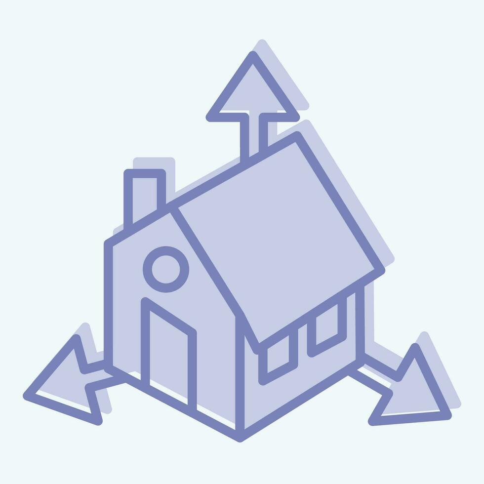 Icon Architectural Design. related to 3D Visualization symbol. two tone style. simple design editable. simple illustration vector