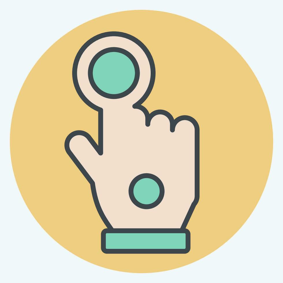 Icon Wired Glove. related to 3D Visualization symbol. color mate style. simple design editable. simple illustration vector