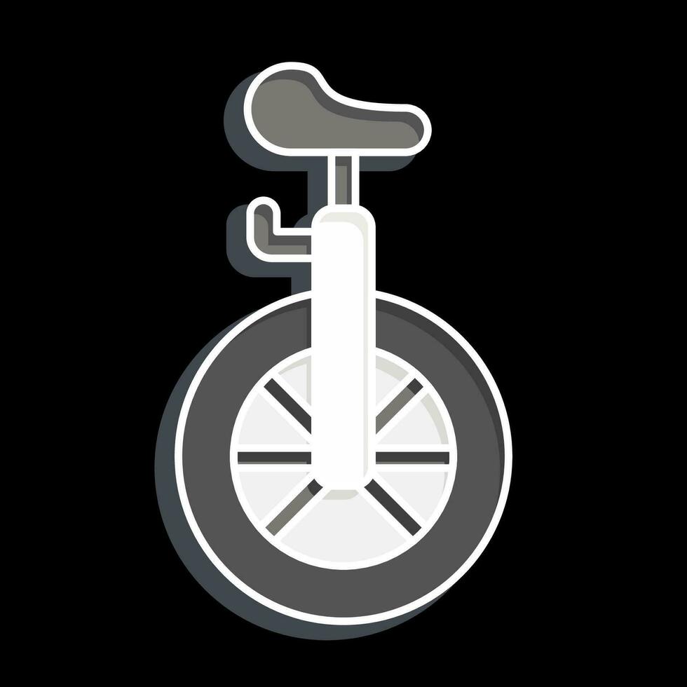icono monociclo relacionado a diversión parque símbolo. lustroso estilo. sencillo diseño editable. sencillo ilustración vector