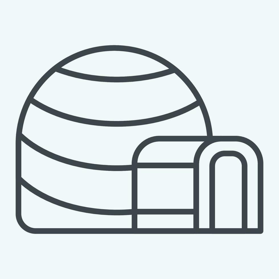 Icon Igloo. related to Alaska symbol. line style. simple design editable. simple illustration vector