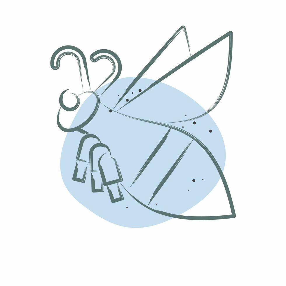 Icon Mountain Bee. related to Apiary symbol. Color Spot Style. simple design editable. simple illustration vector
