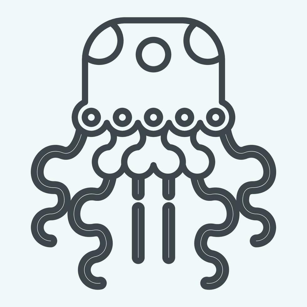 Icon Jellyfish. related to Alaska symbol. line style. simple design editable. simple illustration vector