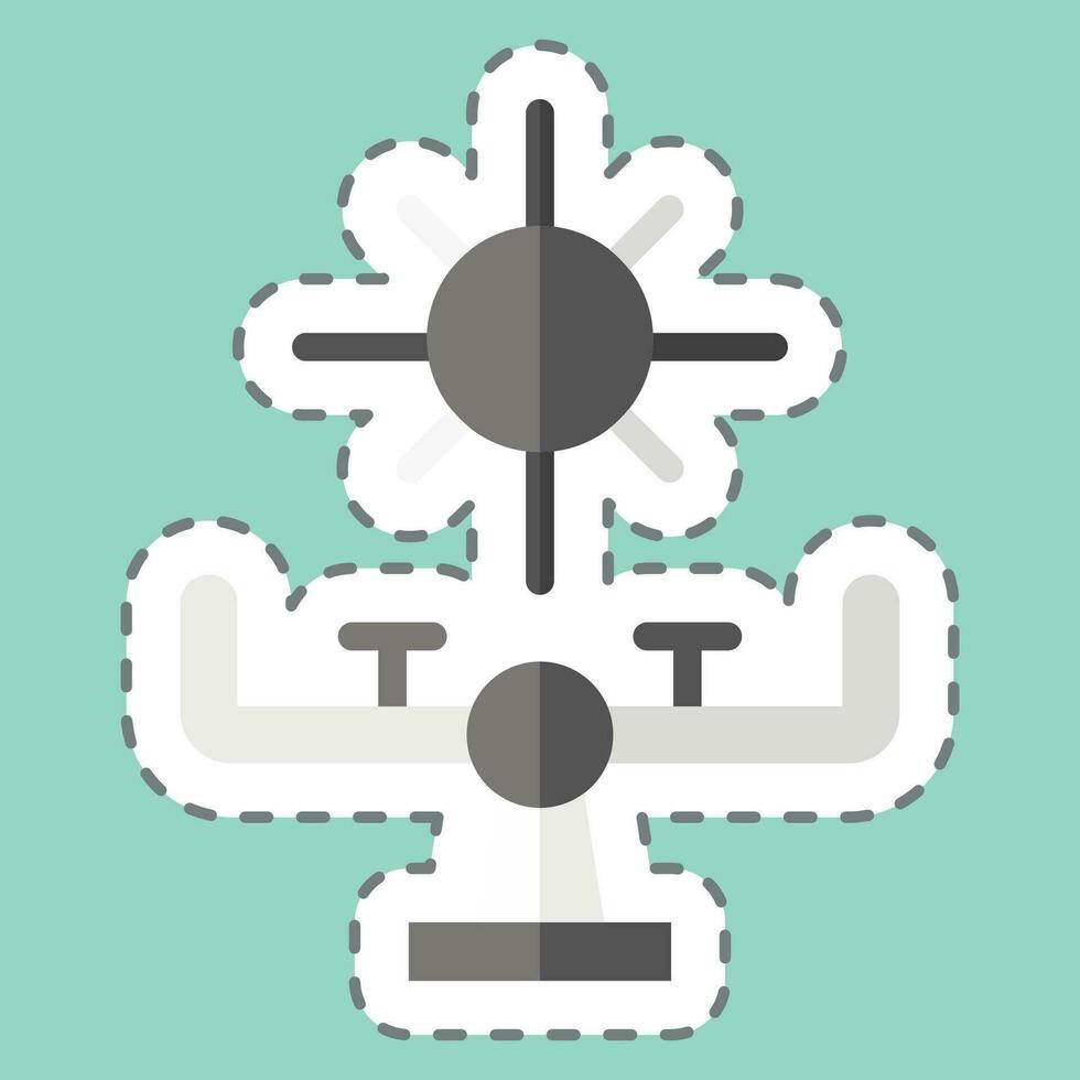 Sticker line cut Seesaw. related to Amusement Park symbol. glyph style. simple design editable. simple illustration vector