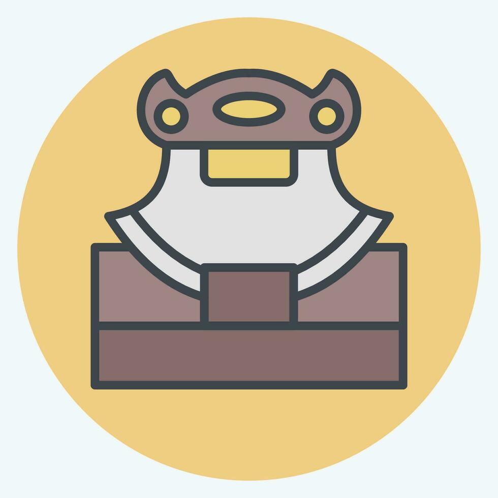 Icon Ulu Blade. related to Alaska symbol. color mate style. simple design editable. simple illustration vector
