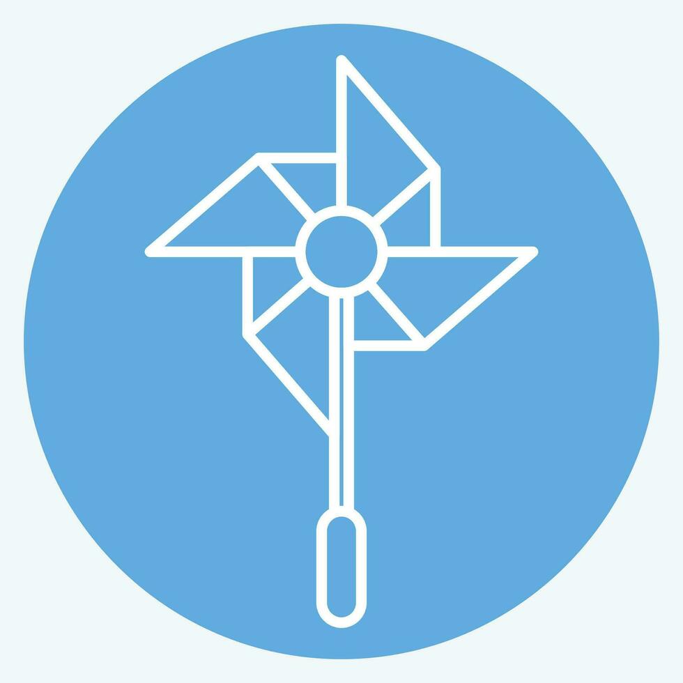 Icon Windmill. related to Amusement Park symbol. blue eyes style. simple design editable. simple illustration vector