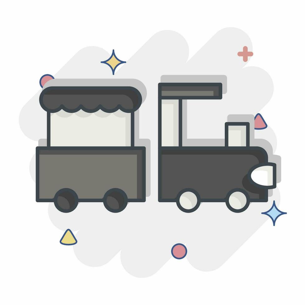 Icon Train. related to Amusement Park symbol. comic style. simple design editable. simple illustration vector