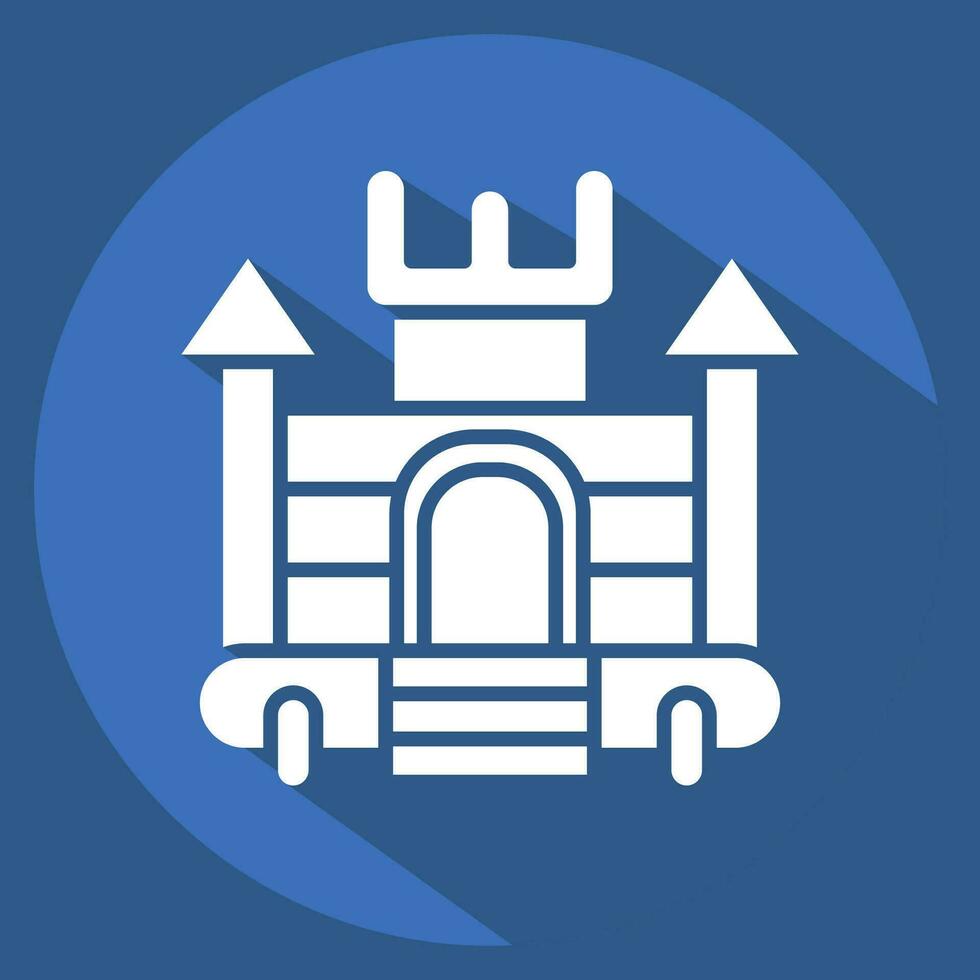 Icon Inflatable Castle. related to Amusement Park symbol. long shadow style. simple design editable. simple illustration vector