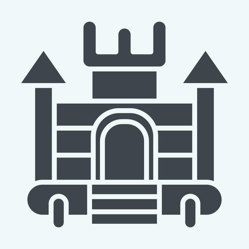 Icon Inflatable Castle. related to Amusement Park symbol. glyph style. simple design editable. simple illustration vector