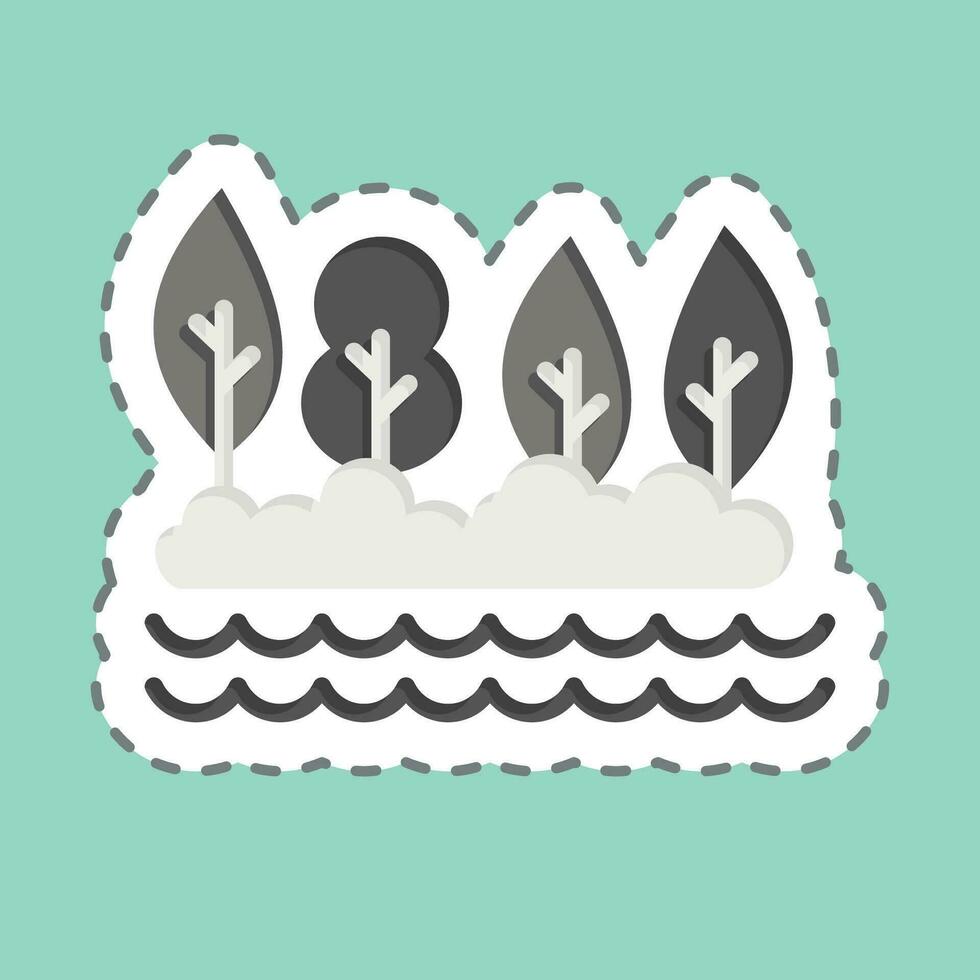 Sticker line cut Lake. related to Alaska symbol. simple design editable. simple illustration vector