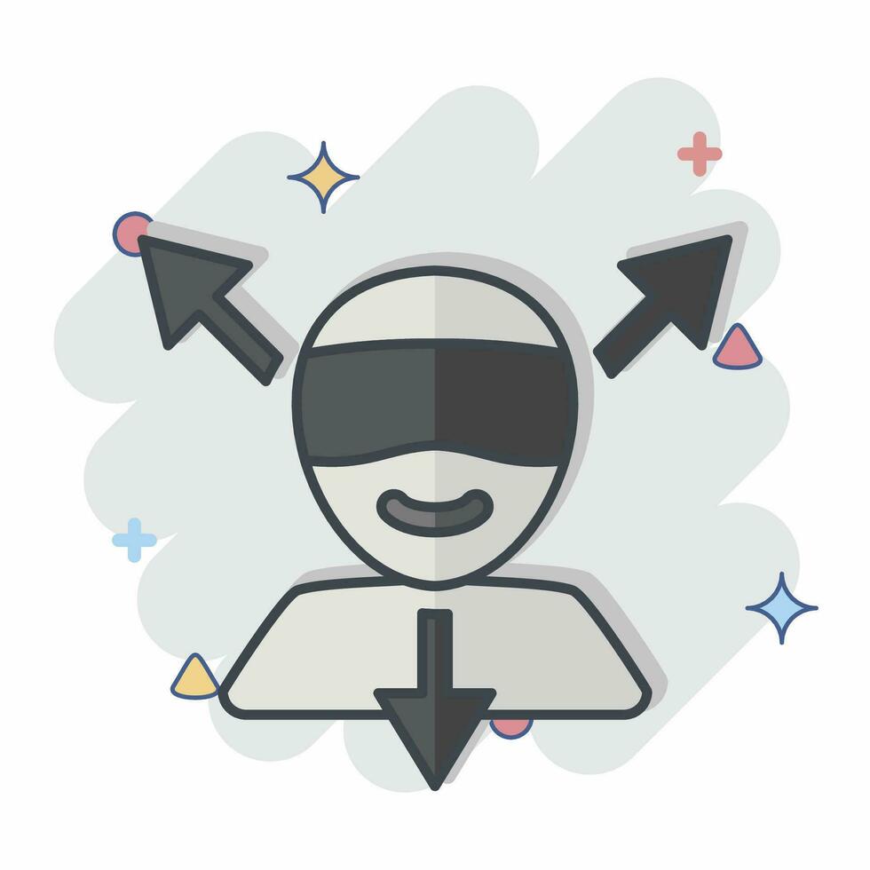 Icon Virtual Reality. related to 3D Visualization symbol. comic style. simple design editable. simple illustration vector