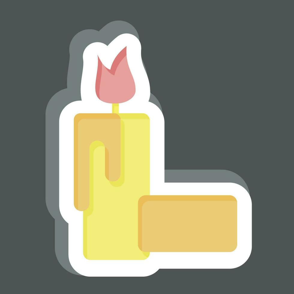 Sticker Candle. related to Apiary symbol. simple design editable. simple illustration vector