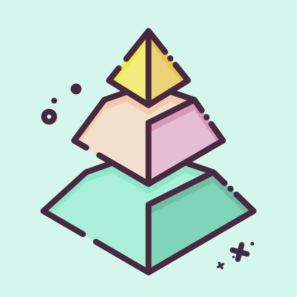 Icon Pyramid Chart. related to 3D Visualization symbol. MBE style. simple design editable. simple illustration vector