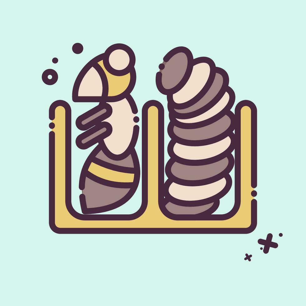 Icon Larva Bee. related to Apiary symbol. MBE style. simple design editable. simple illustration vector