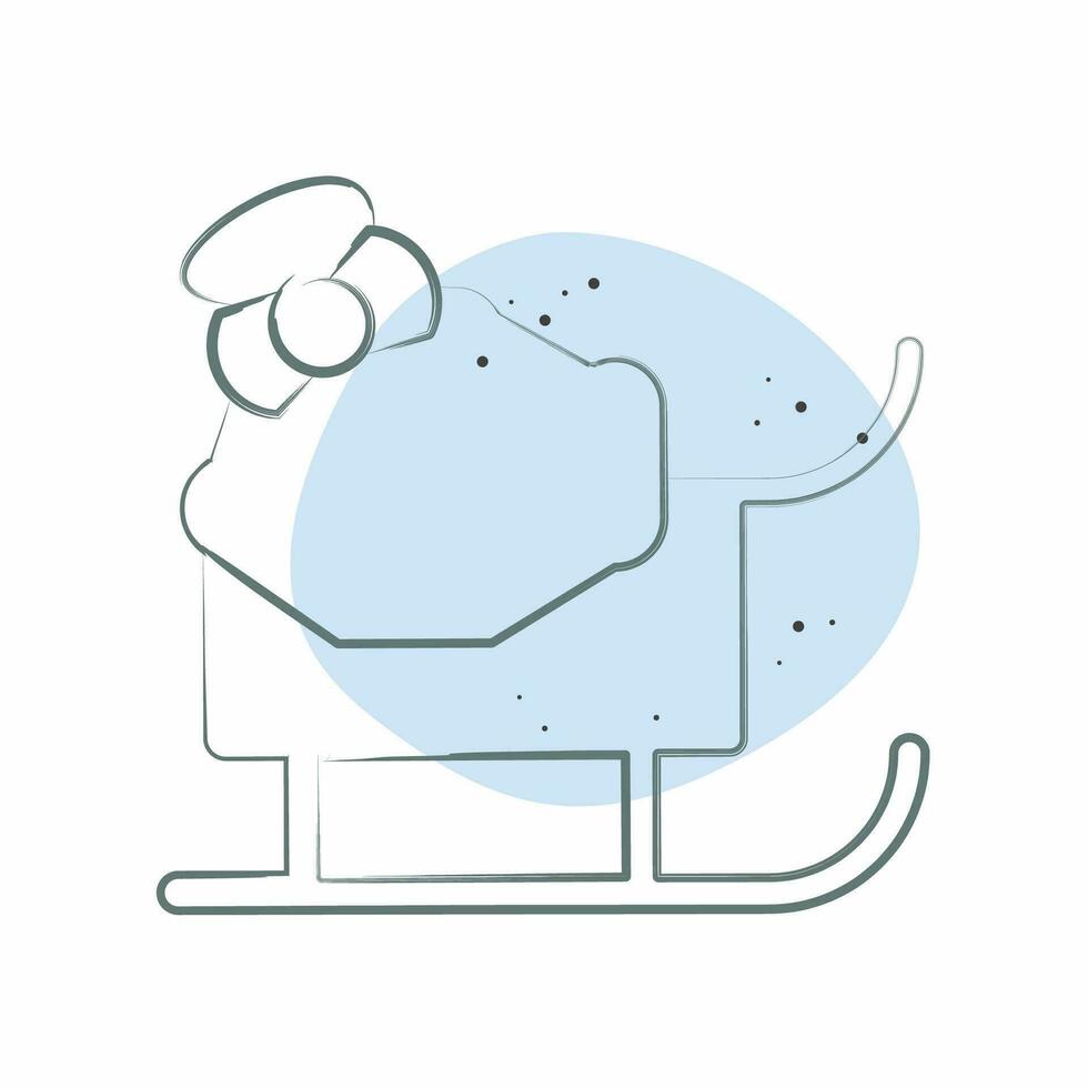 Icon Sledge. related to Alaska symbol. Color Spot Style. simple design editable. simple illustration vector