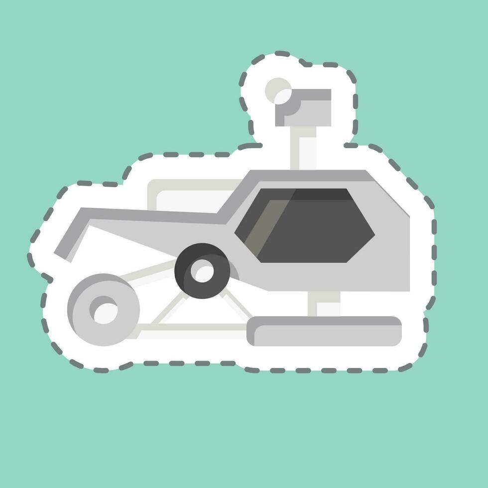 Sticker line cut Snowmobile. related to Alaska symbol. simple design editable. simple illustration vector