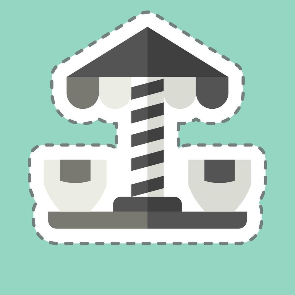 Sticker line cut Spinning Teacup. related to Amusement Park symbol. glyph style. simple design editable. simple illustration vector
