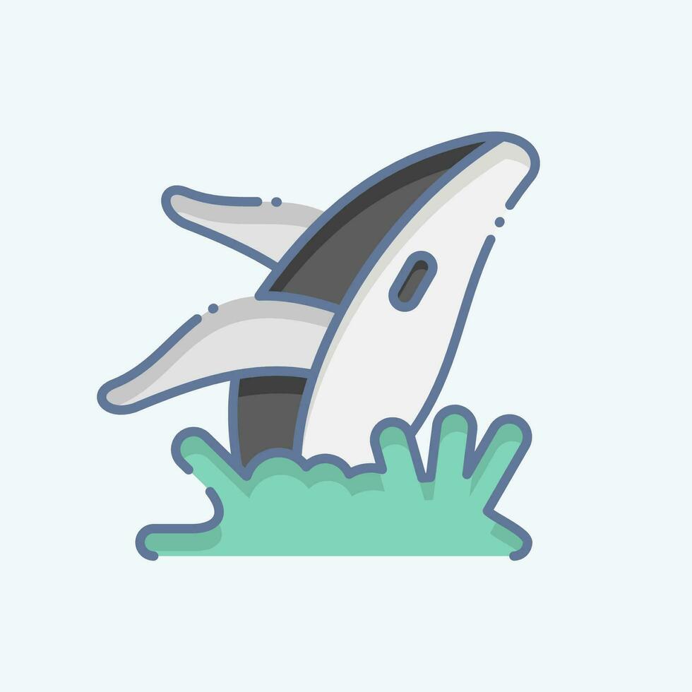 Icon Whale. related to Alaska symbol. doodle style. simple design editable. simple illustration vector