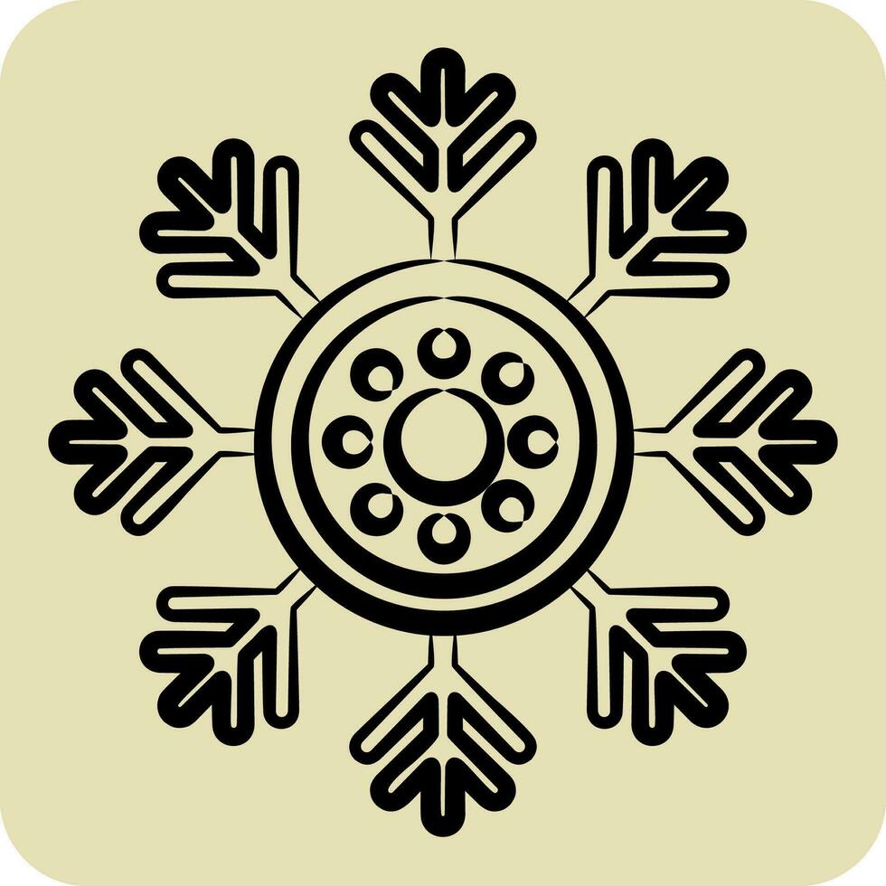 Icon Snowlakes. related to Alaska symbol. hand drawn style. simple design editable. simple illustration vector