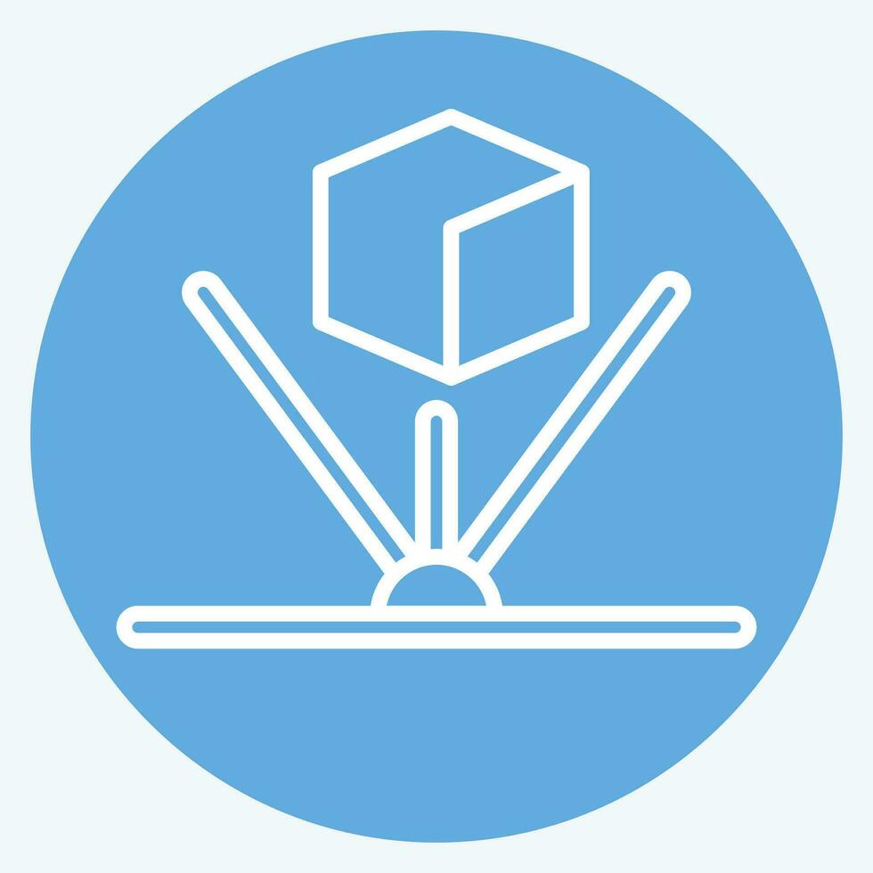 Icon Hologram. related to 3D Visualization symbol. blue eyes style. simple design editable. simple illustration vector