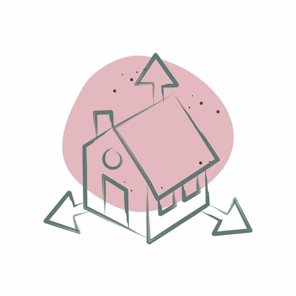 Icon Architectural Design. related to 3D Visualization symbol. Color Spot Style. simple design editable. simple illustration vector