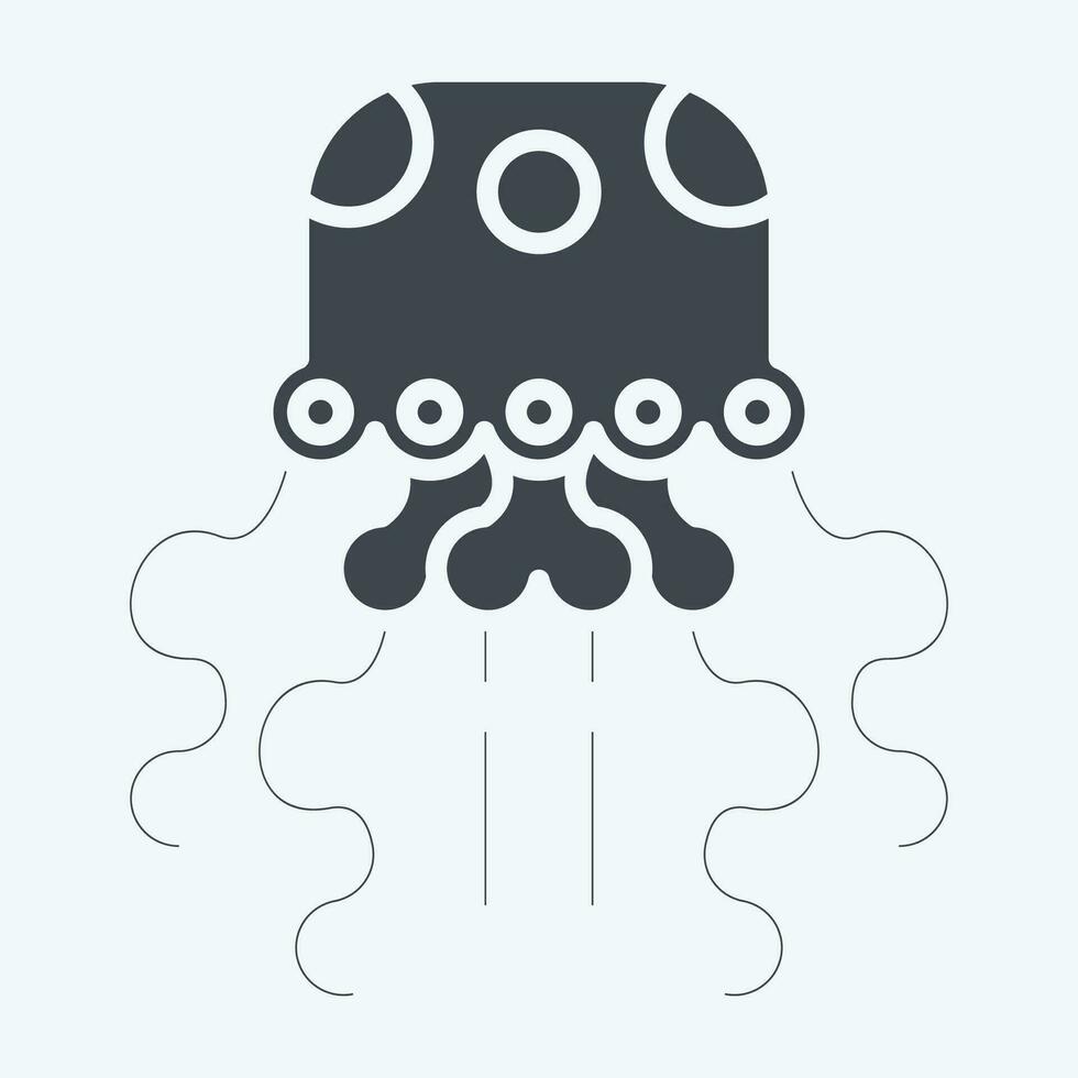 Icon Jellyfish. related to Alaska symbol. glyph style. simple design editable. simple illustration vector