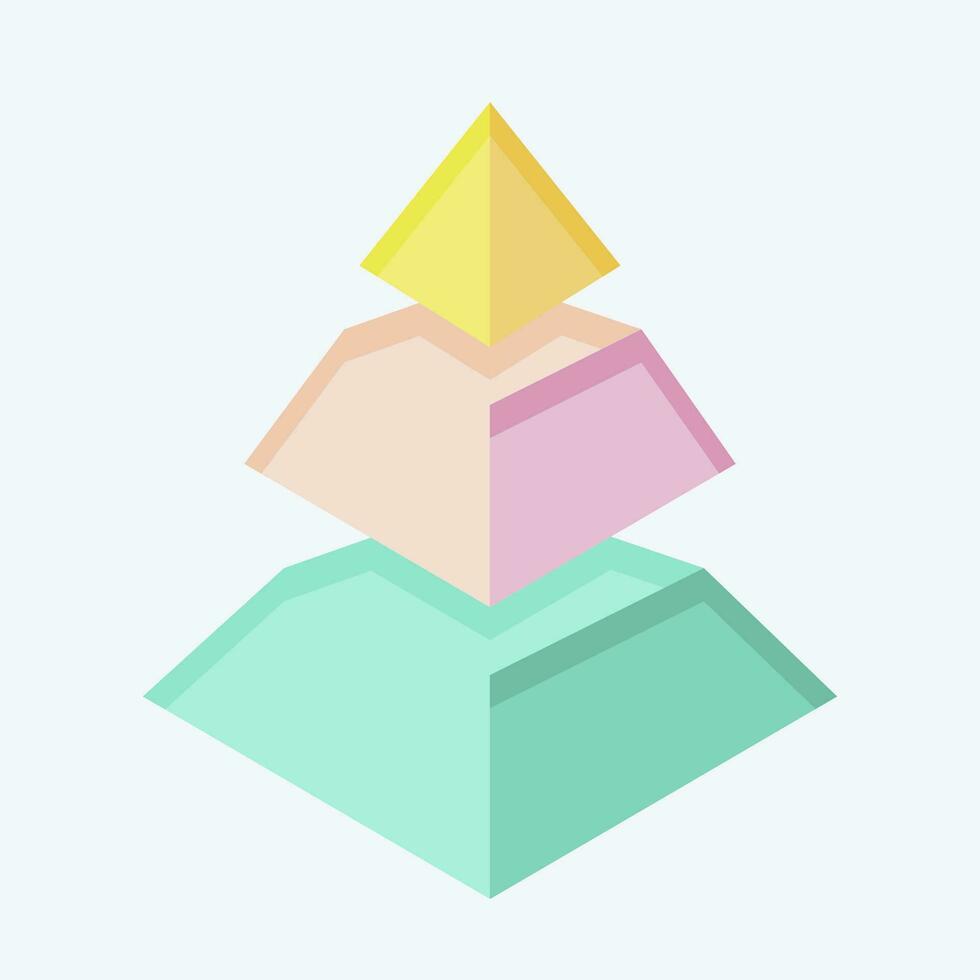 Icon Pyramid Chart. related to 3D Visualization symbol. flat style. simple design editable. simple illustration vector