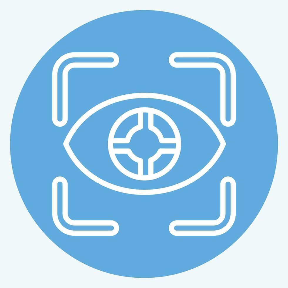 Icon Eye Tracking. related to 3D Visualization symbol. blue eyes style. simple design editable. simple illustration vector