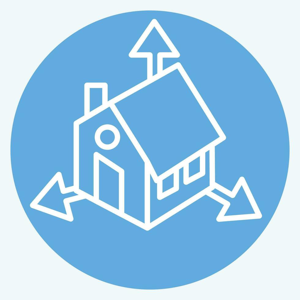 Icon Architectural Design. related to 3D Visualization symbol. blue eyes style. simple design editable. simple illustration vector